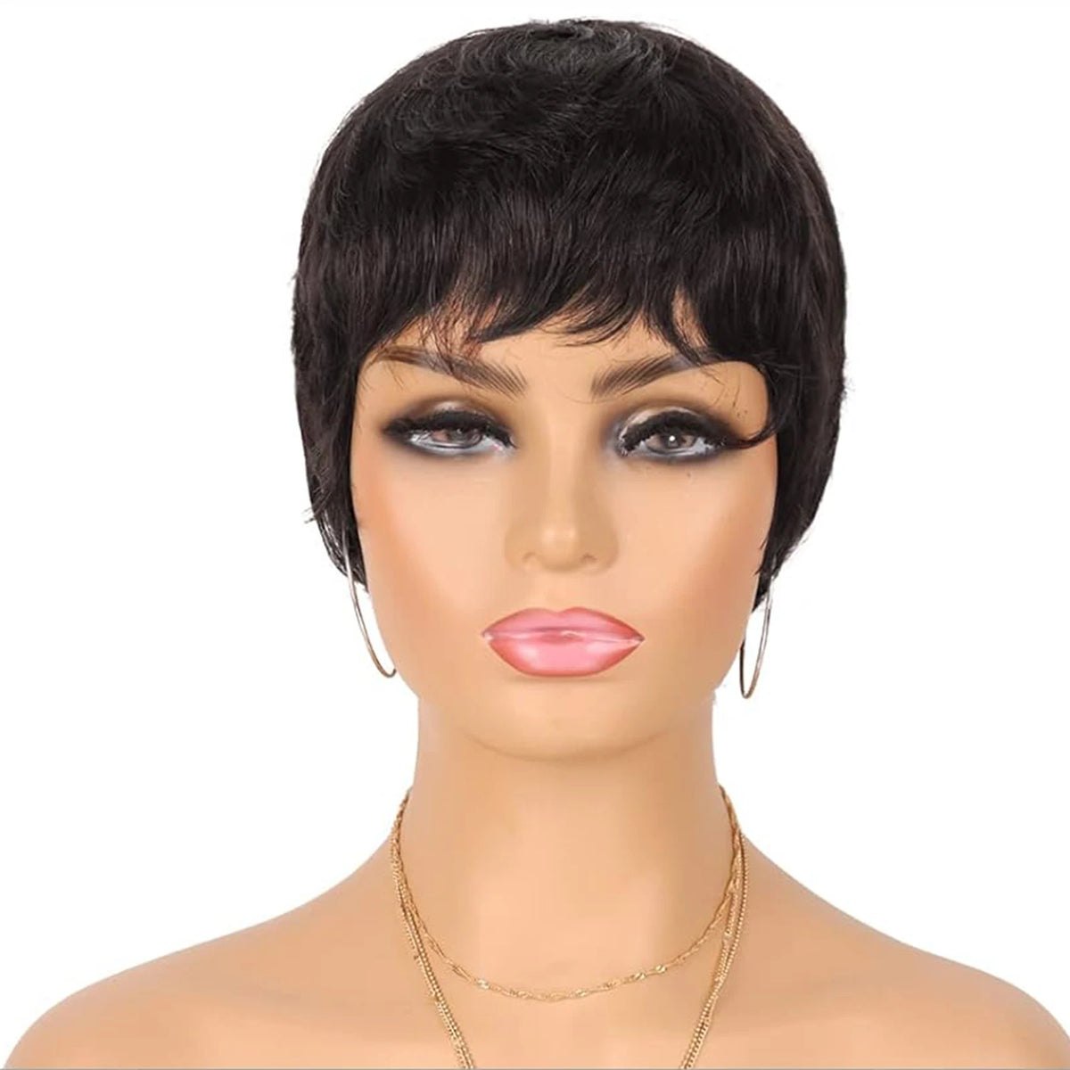 Short Layered Human Hair Pixie Cut Wig
