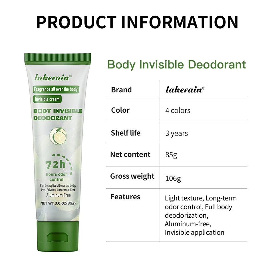 Long-Lasting Invisible Body Deodorant Cream for All-Day Freshness - 13
