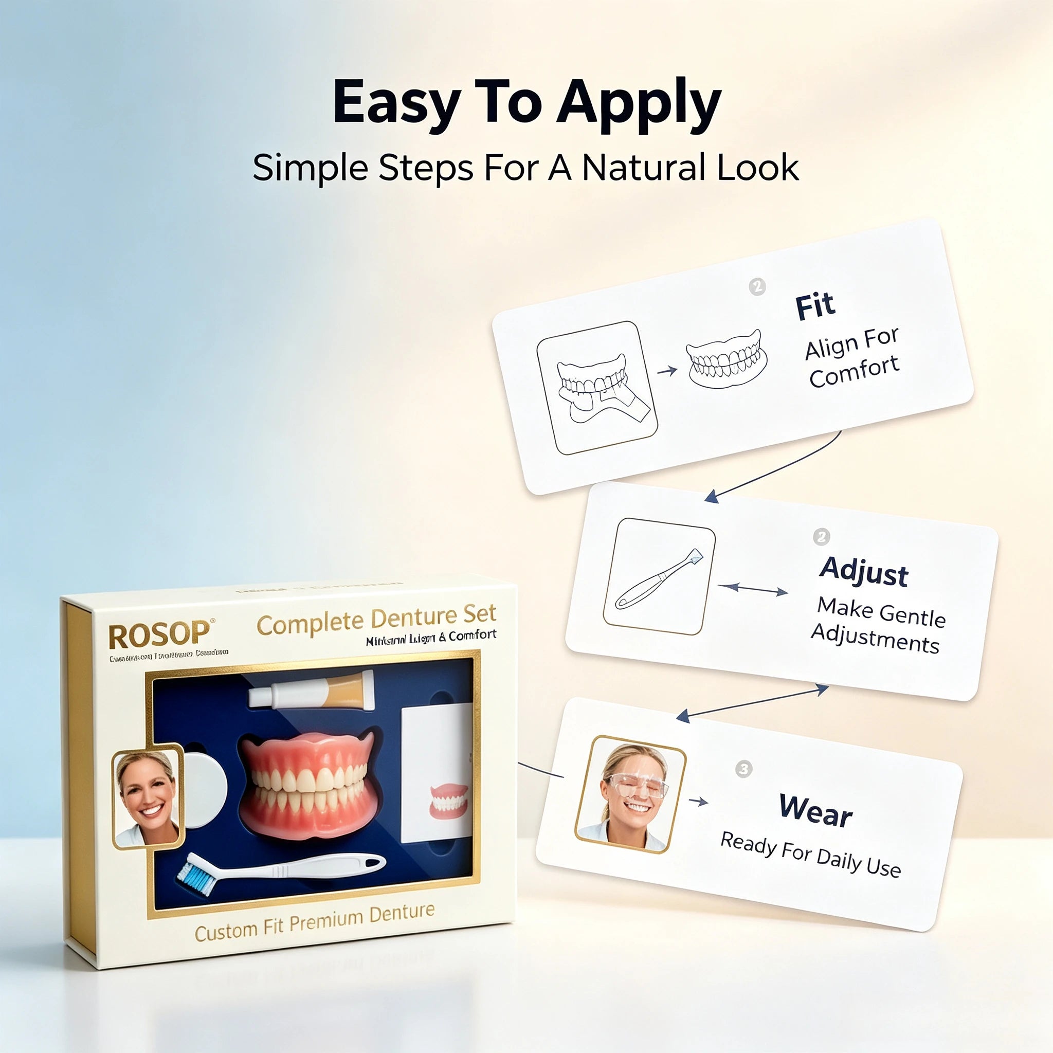 Custom Silicone Cosmetic Denture Set for Natural Smile Transformation - 5