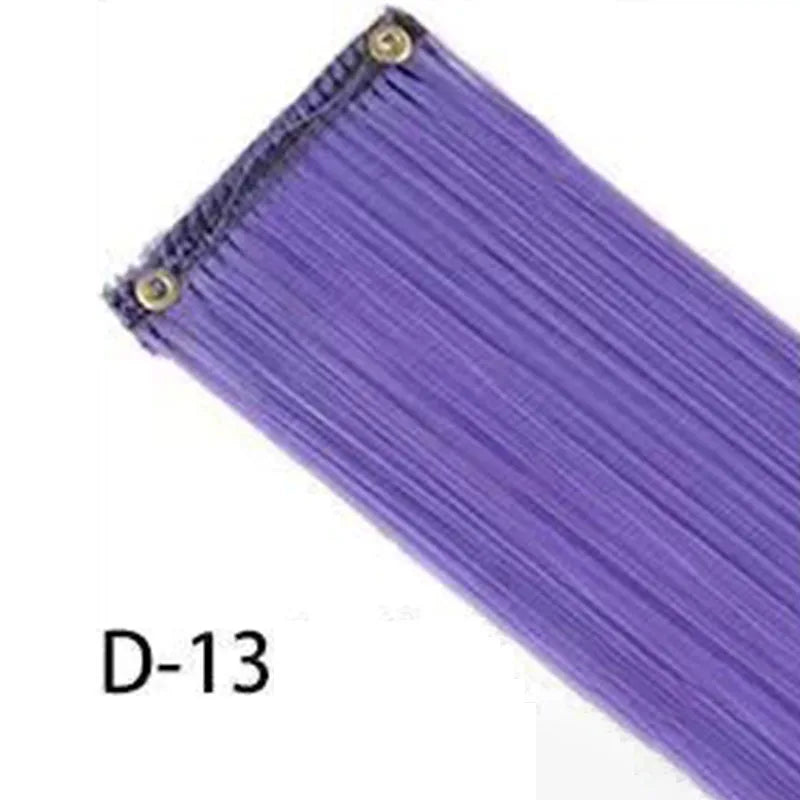 10-Piece Colorful Clip-In Hair Highlights for Parties - 13
