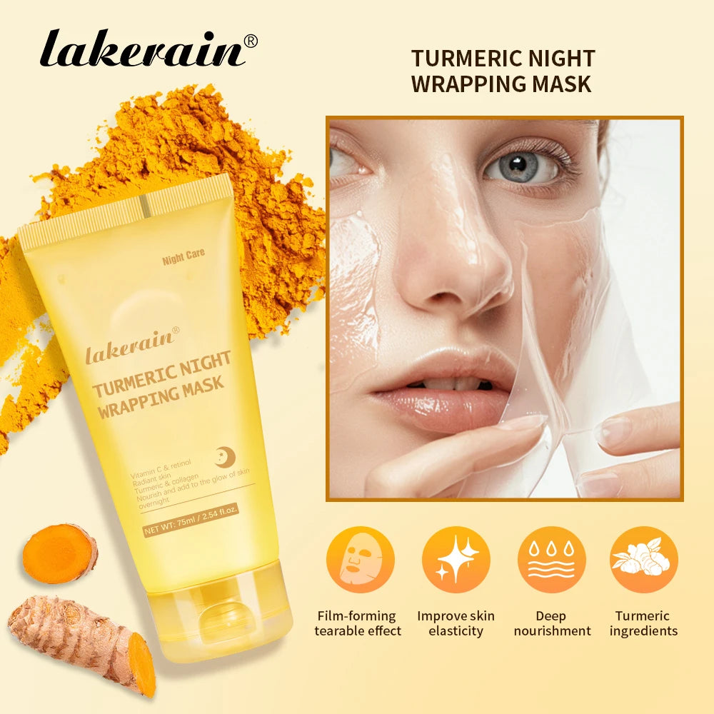 Collagen and Turmeric Overnight Peel-Off Face Mask for Deep Hydration
