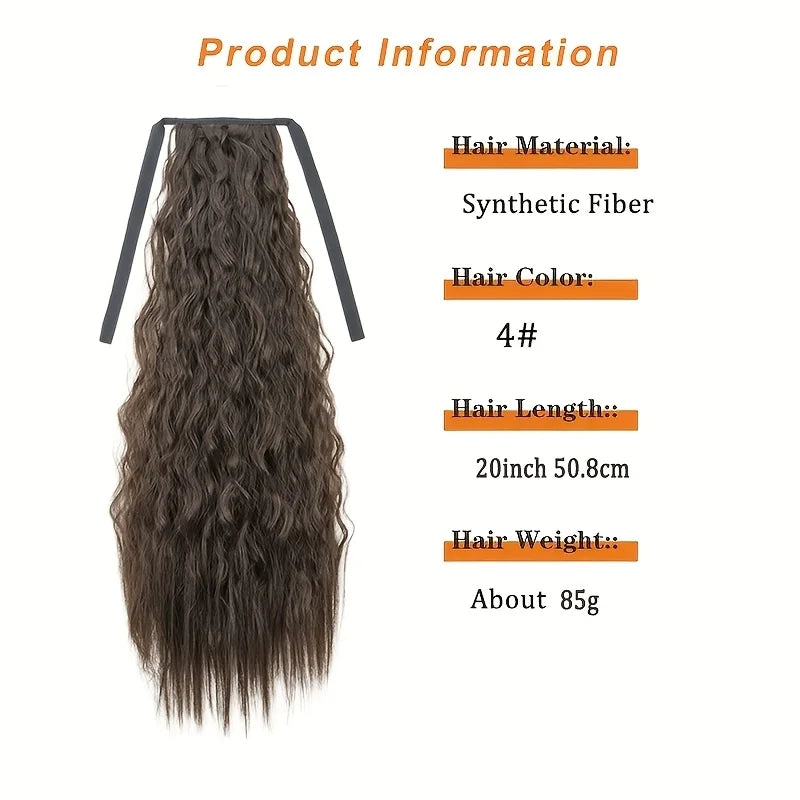 22-Inch Kinky Curly Drawstring Ponytail Hair Extension