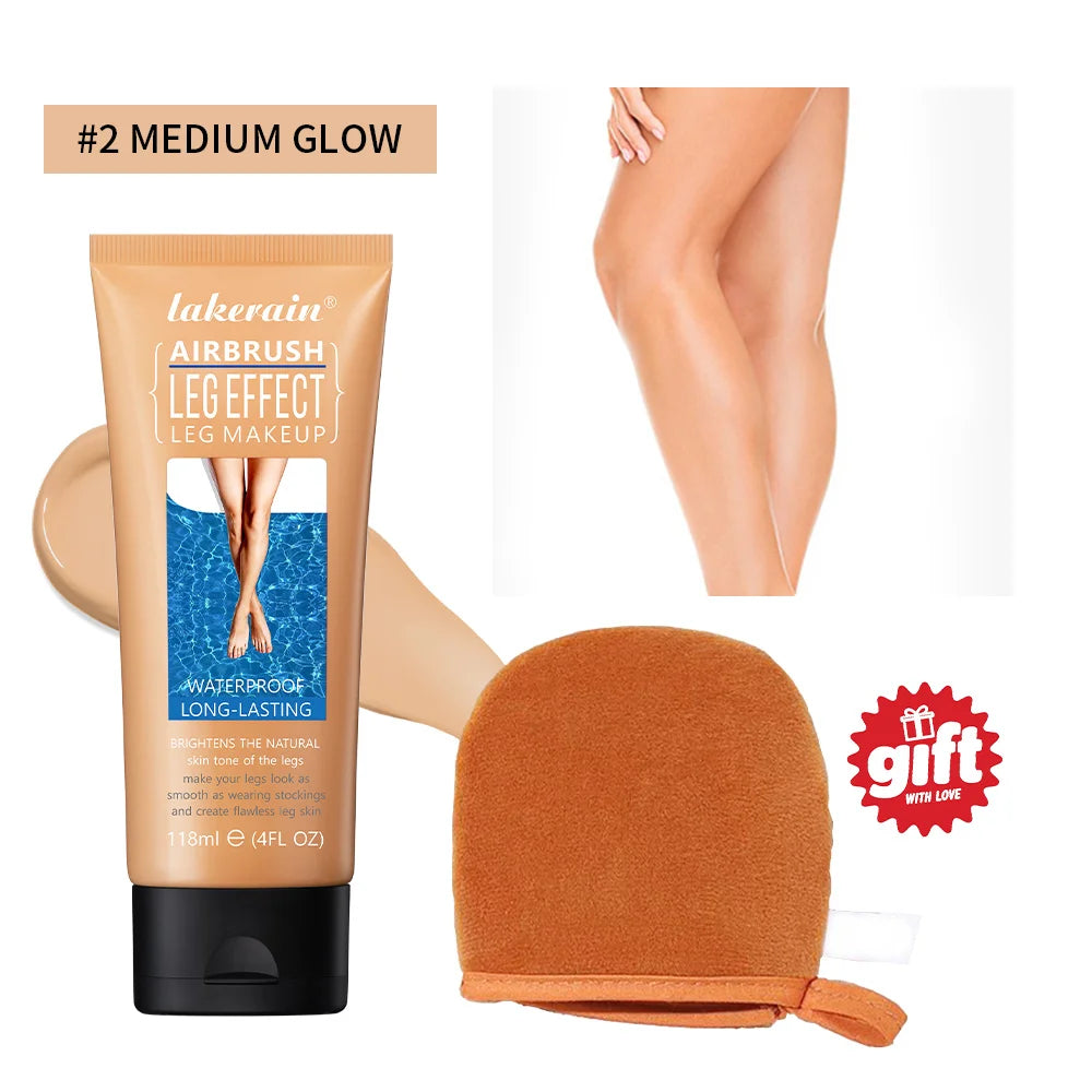 Waterproof Body Foundation and Leg Makeup Perfector with Application Glove - 1