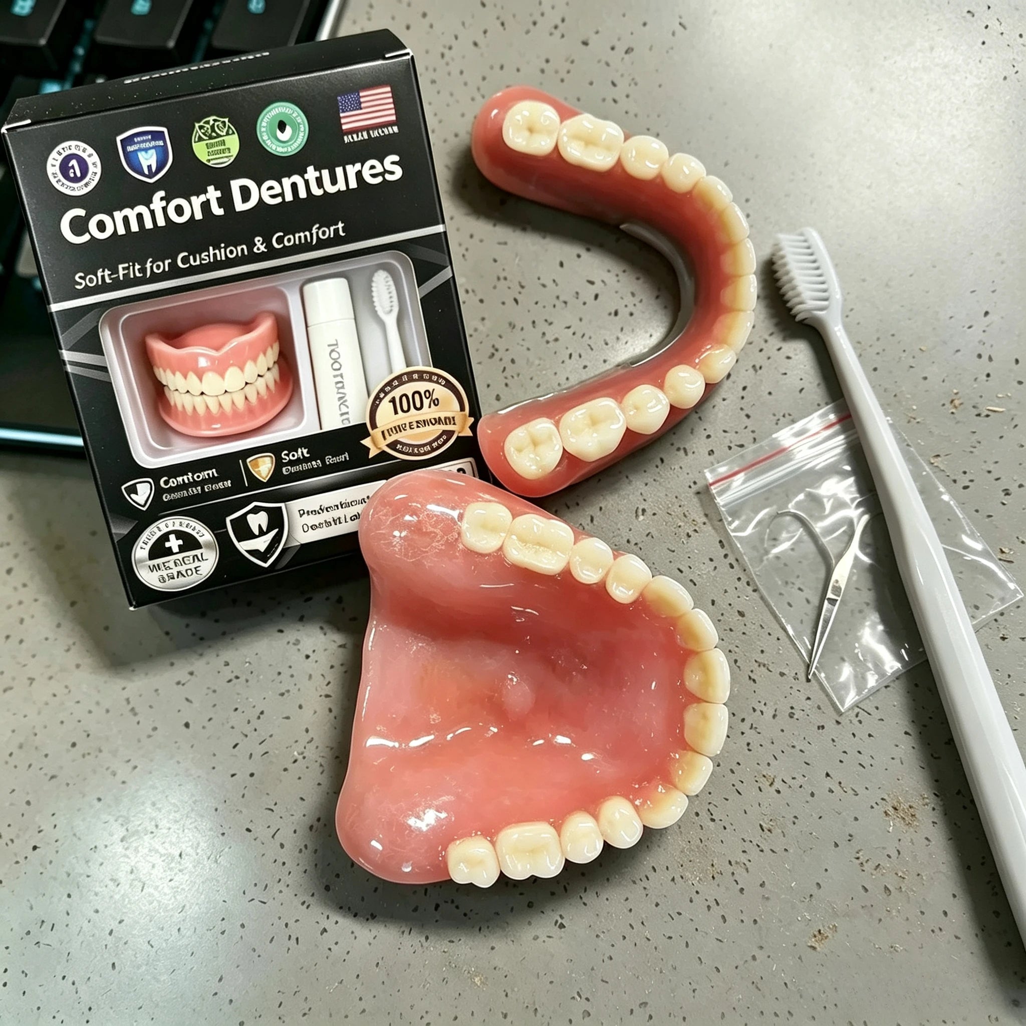 Moldable Silicone Instant Smile Teeth Set for Upper and Lower Jaw - 1