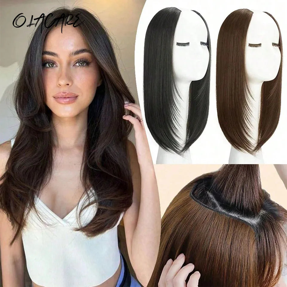 U-Shaped Long Straight Clip-In Hair Extension for Volume - 1