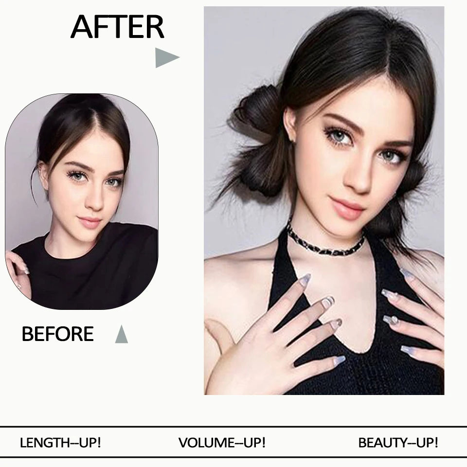Synthetic Hair Bow Claw Clip Updo Hairpiece - 4