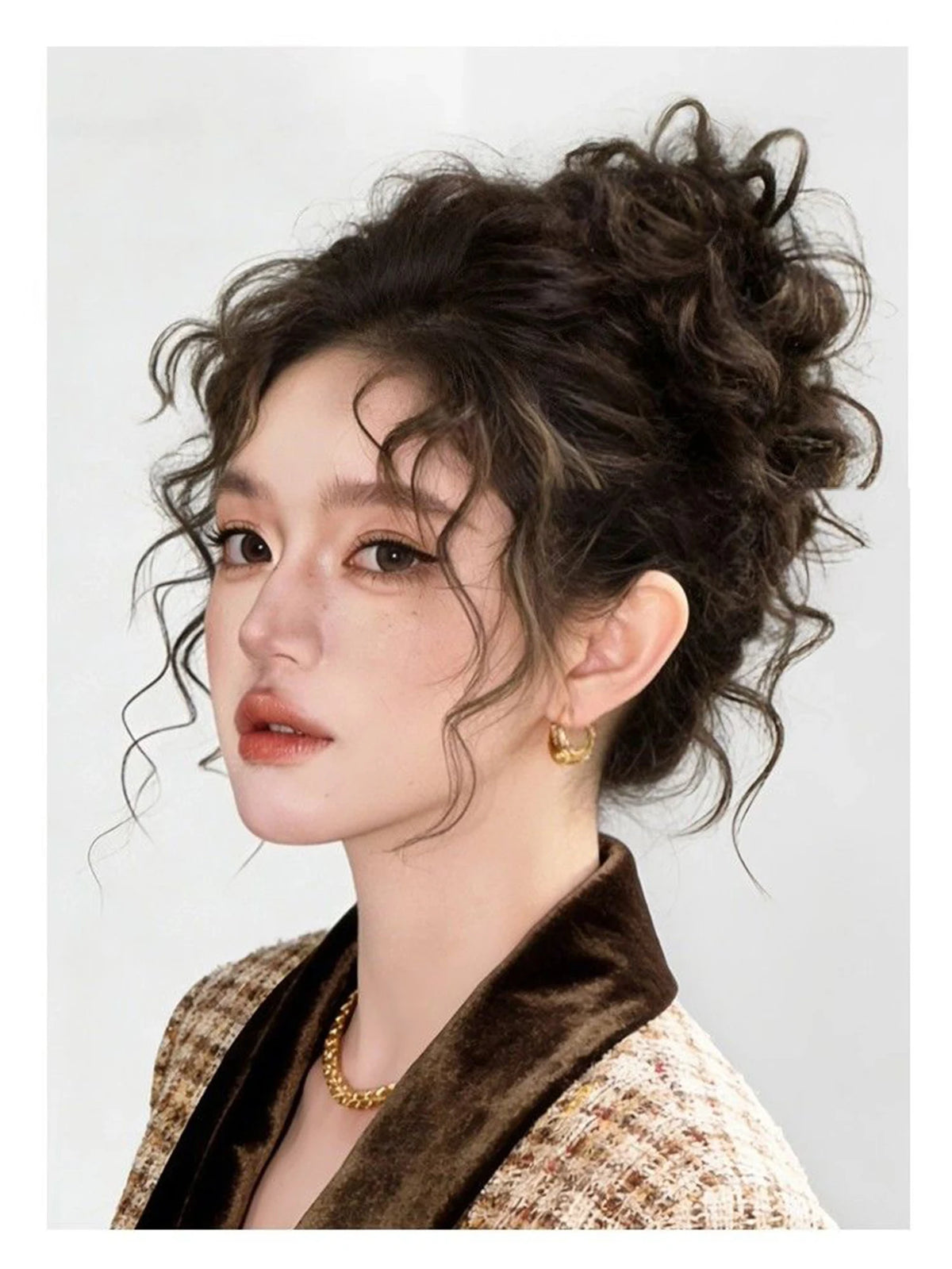 Wavy Curly Synthetic Hair Bun Extension for Daily and Party Styling