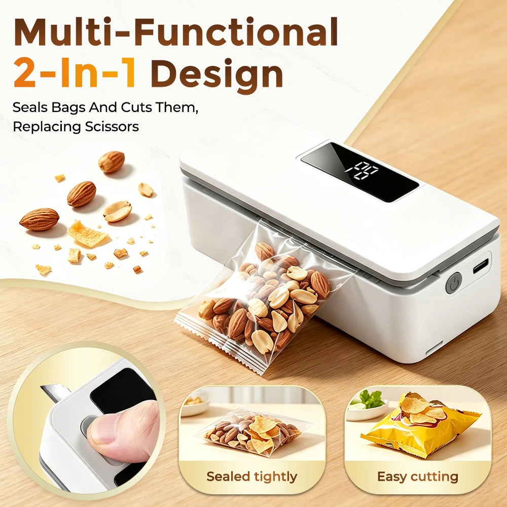 Portable Rechargeable Mini Bag Sealer with Adjustable Heat Settings - 9