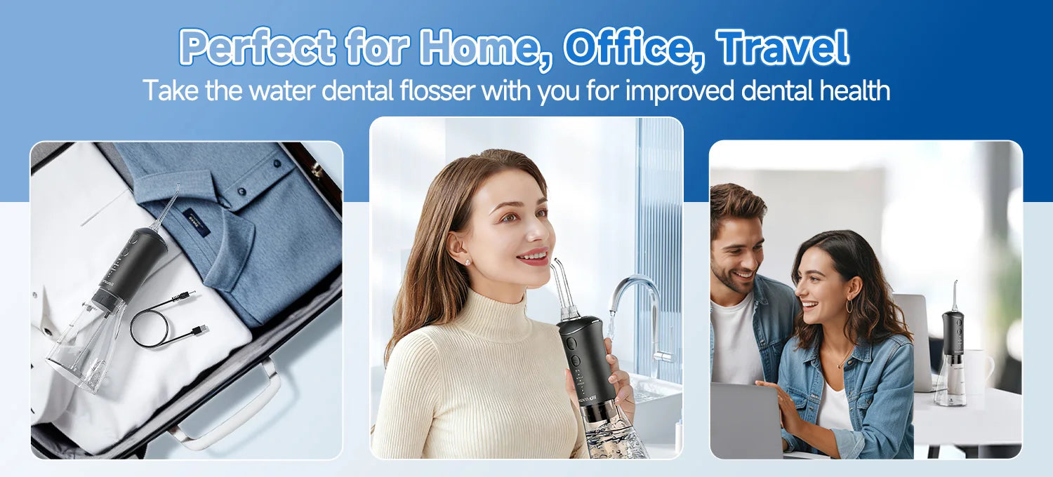 Portable Sonic Electric Toothbrush and Oral Water Flosser Hygiene Set - 14