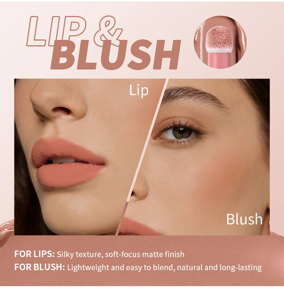 2-in-1 Waterproof Air Cushion Lip Cream and Face Blush Makeup - 10