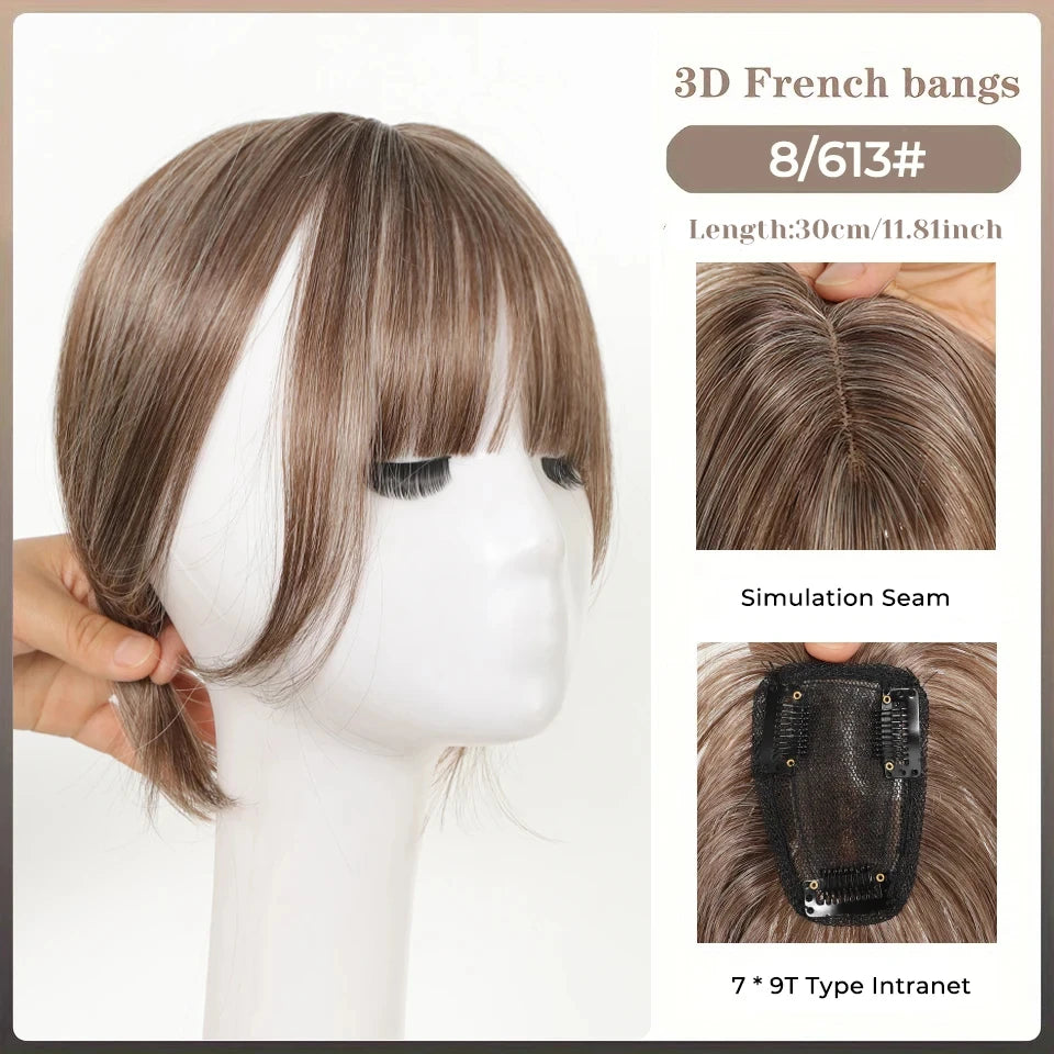 Clip-In Hair Topper Bangs Extension for Natural Volume and Style