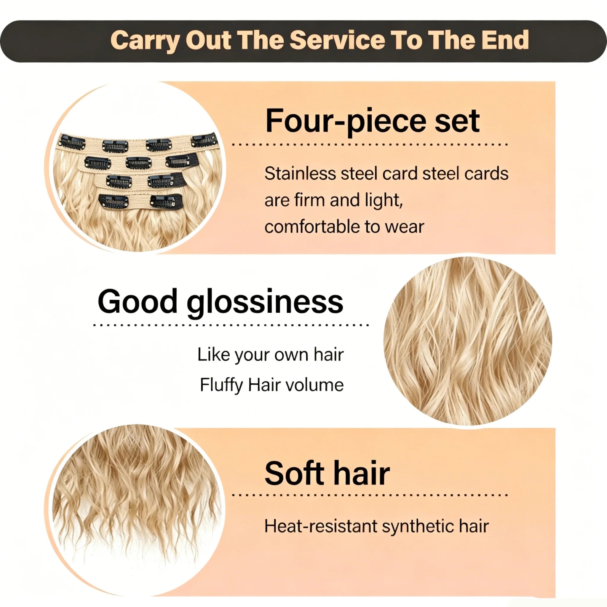Curly Clip-In Hair Extensions for Instant Volume - 10