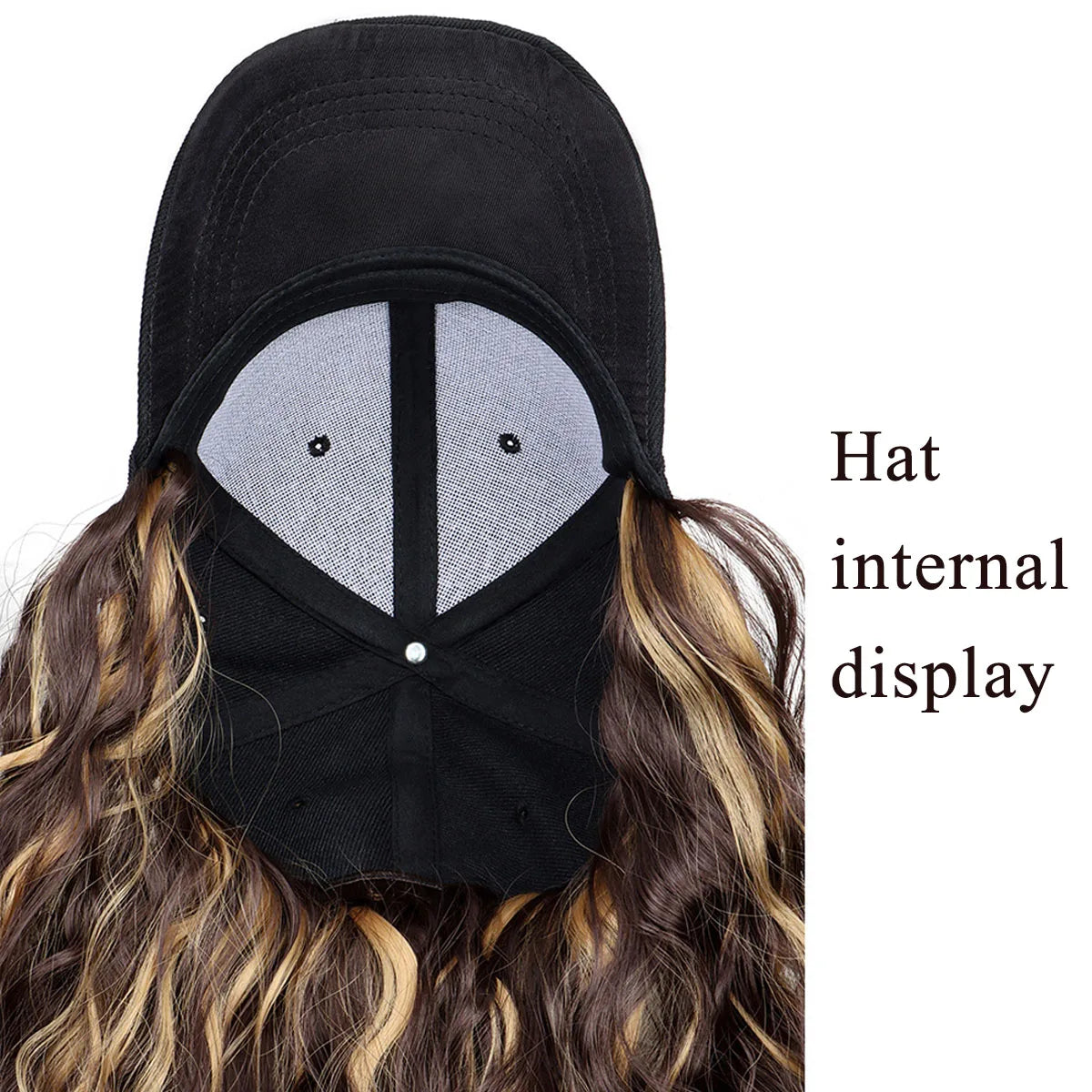 Natural Wave Baseball Cap Wig with Hair Extensions for Women - 6