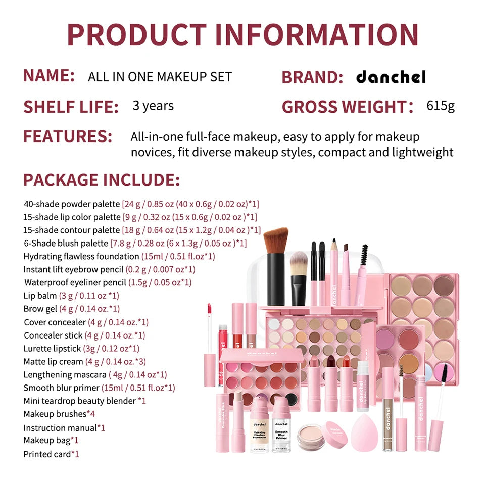 All-in-One Professional Makeup Kit with Full Cosmetic Essentials
