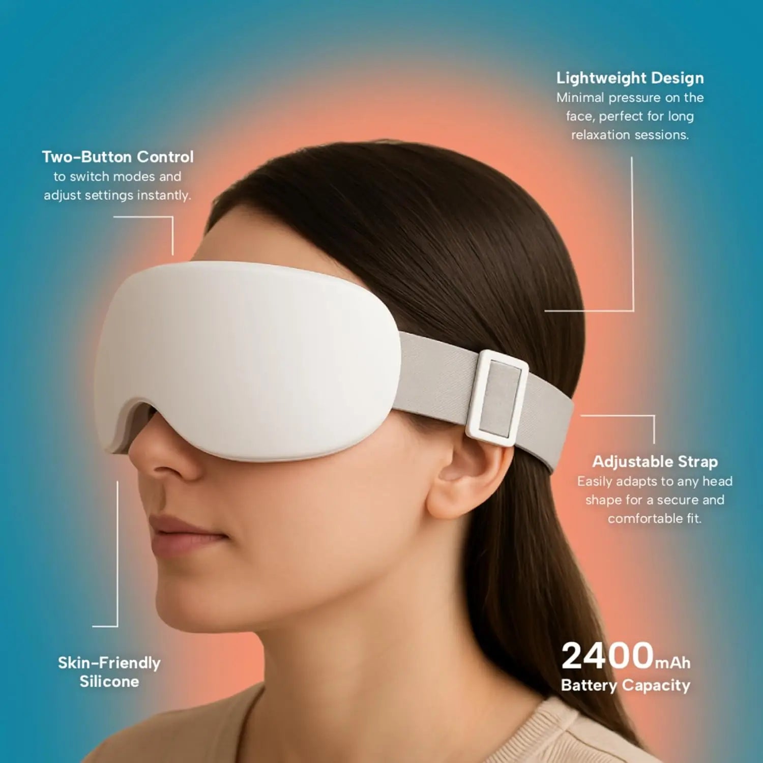 Smart Eye Massager with Cooling and Vibration for Fatigue Relief - 11