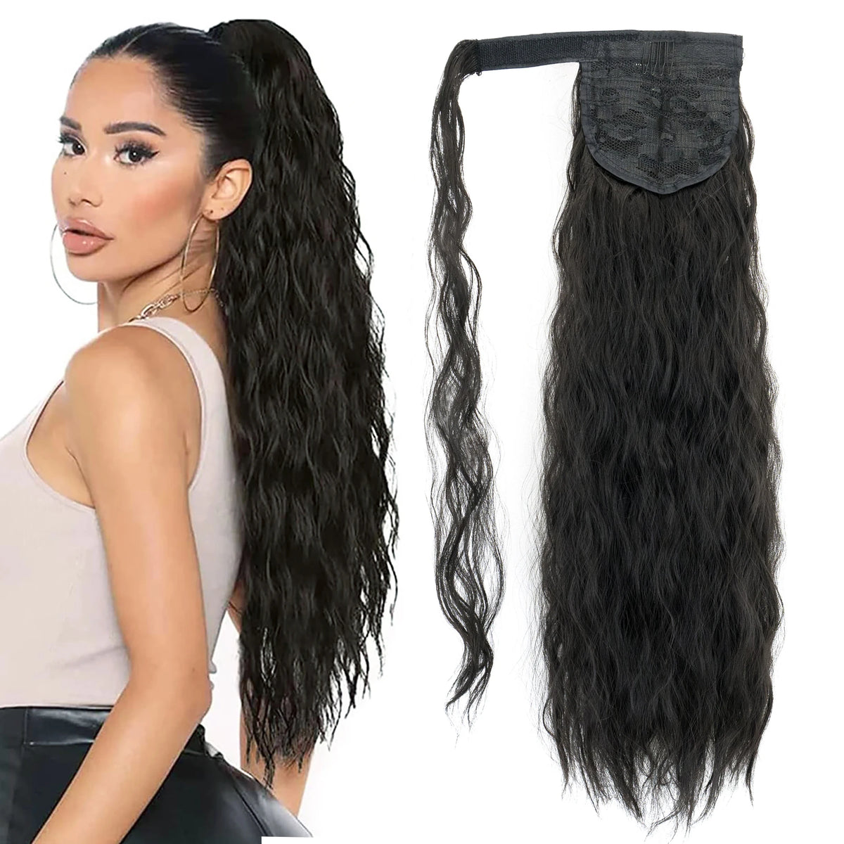 Long Kinky Curly Wrap Around Ponytail Extension for Instant Volume