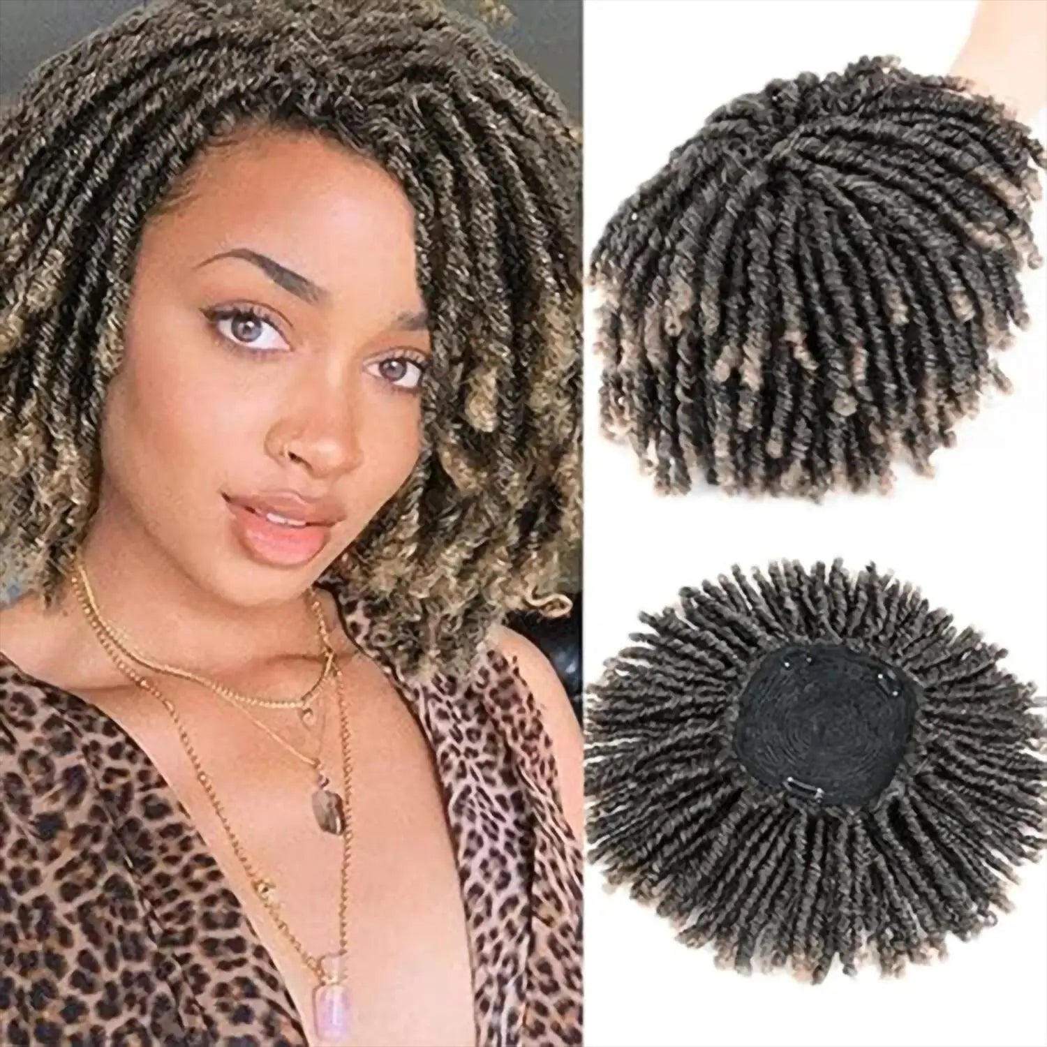 Men's Short Curly Braided Dreadlock Wig - 19