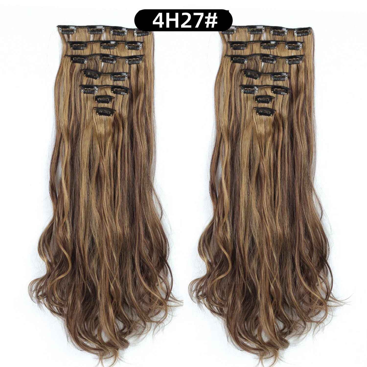 22 Inch Deep Wave Clip-In Hair Extensions Full Head Set - 39