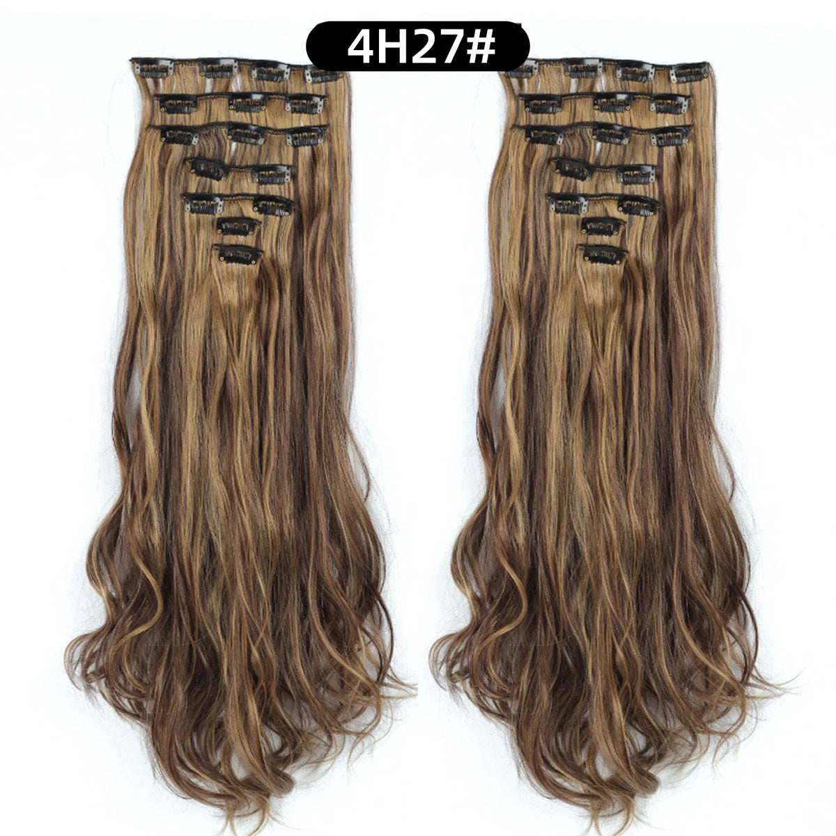 22 Inch Deep Wave Clip-In Hair Extensions Full Head Set