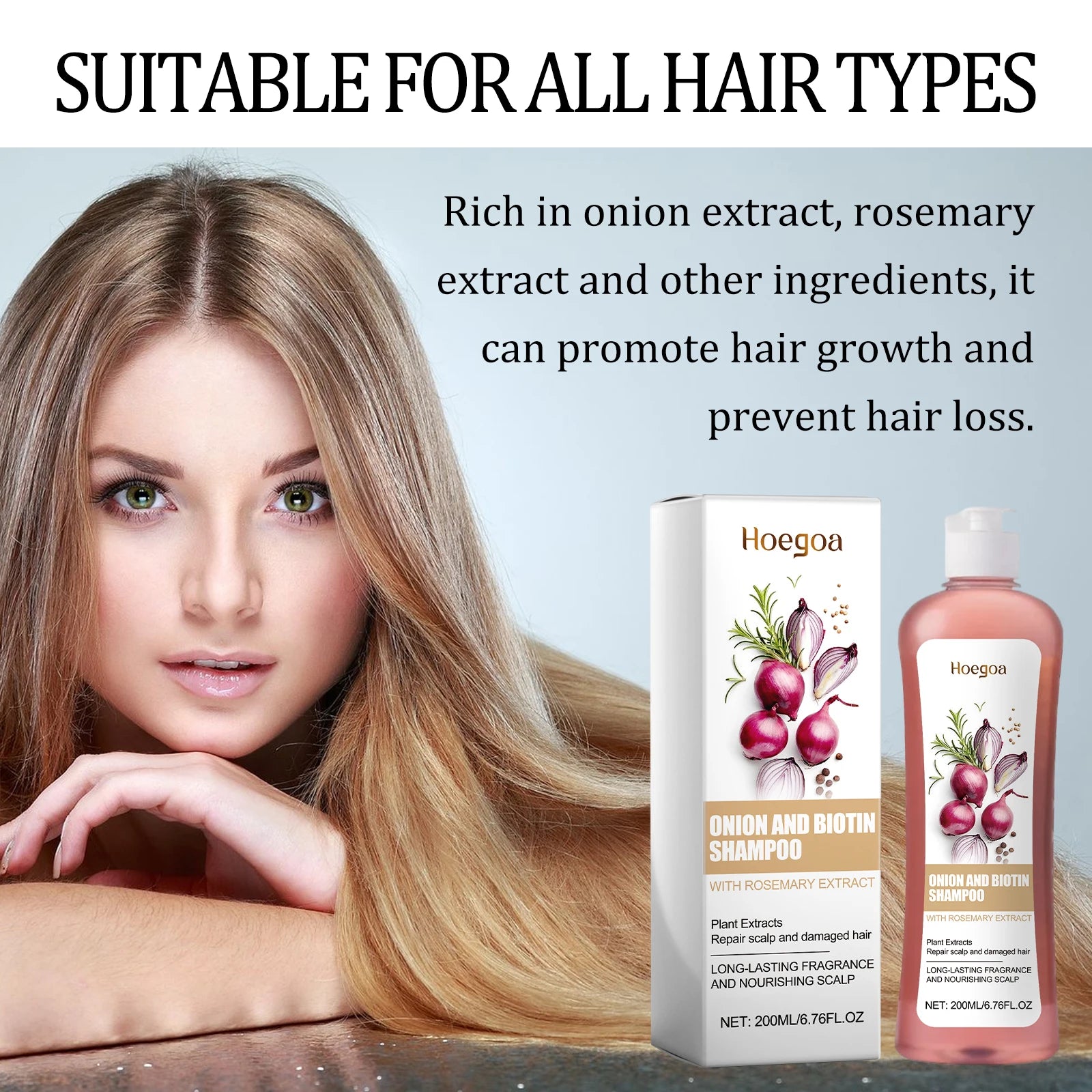 Onion and Biotin Shampoo for Hair Growth and Scalp Repair - 9