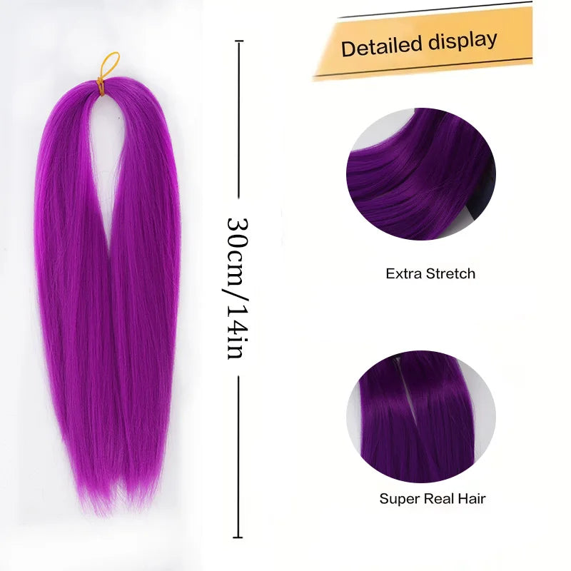 14 Inch Purple Synthetic Braiding Hair Extensions for DIY Styles - 2