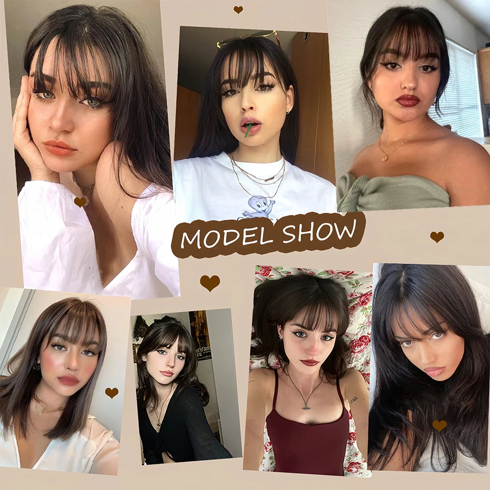 Clip-In Middle Part Fringe Hair Extensions - 21