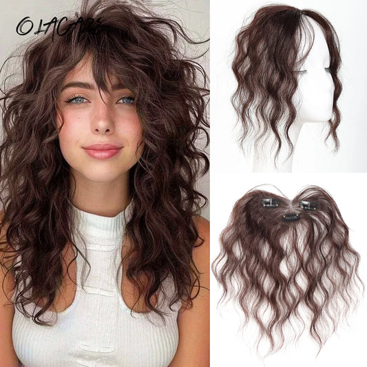 Invisible Clip-In Curly Hair Bangs for Instant Volume