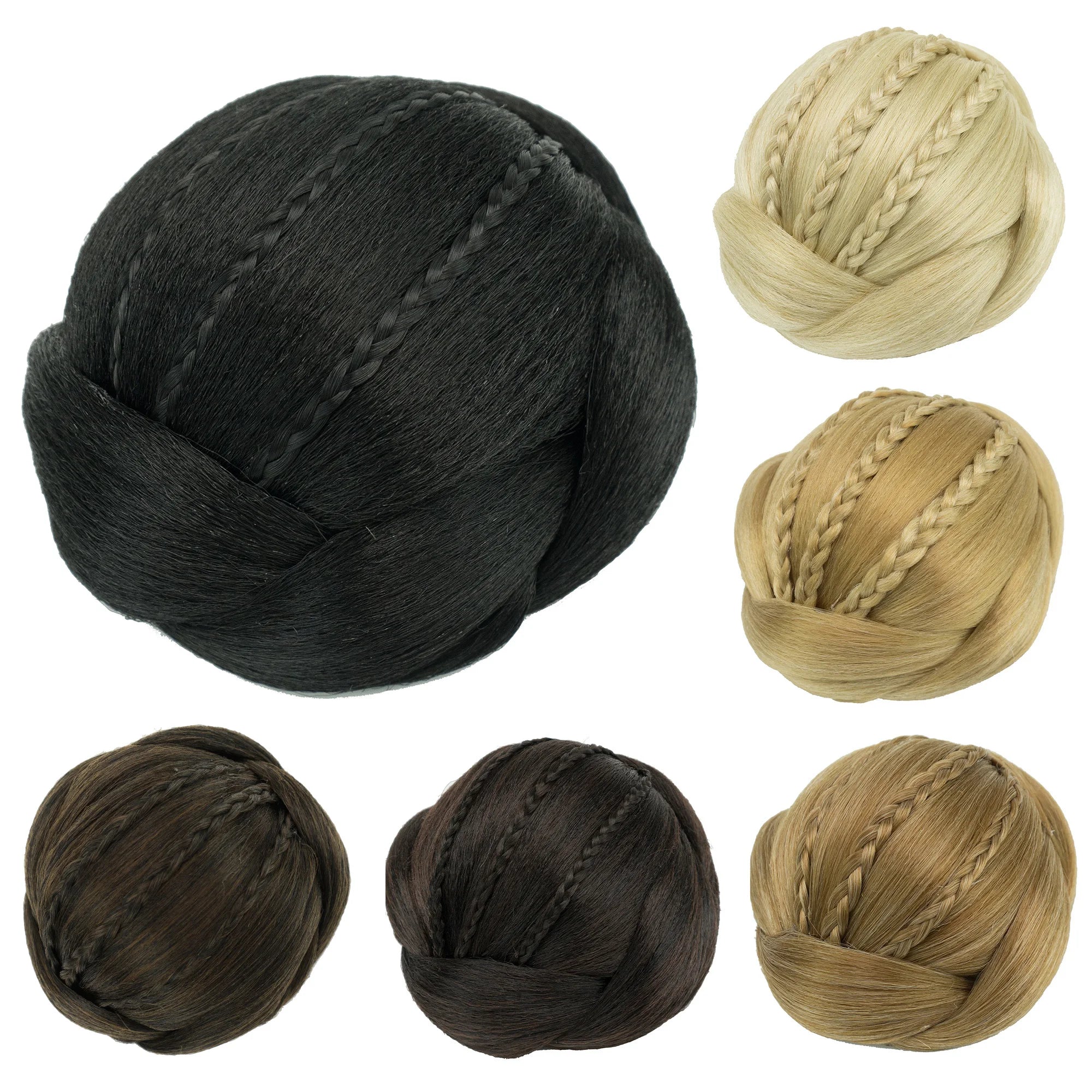 Synthetic Braided Donut Chignon Hair Bun Extension for Elegant Updos - 1
