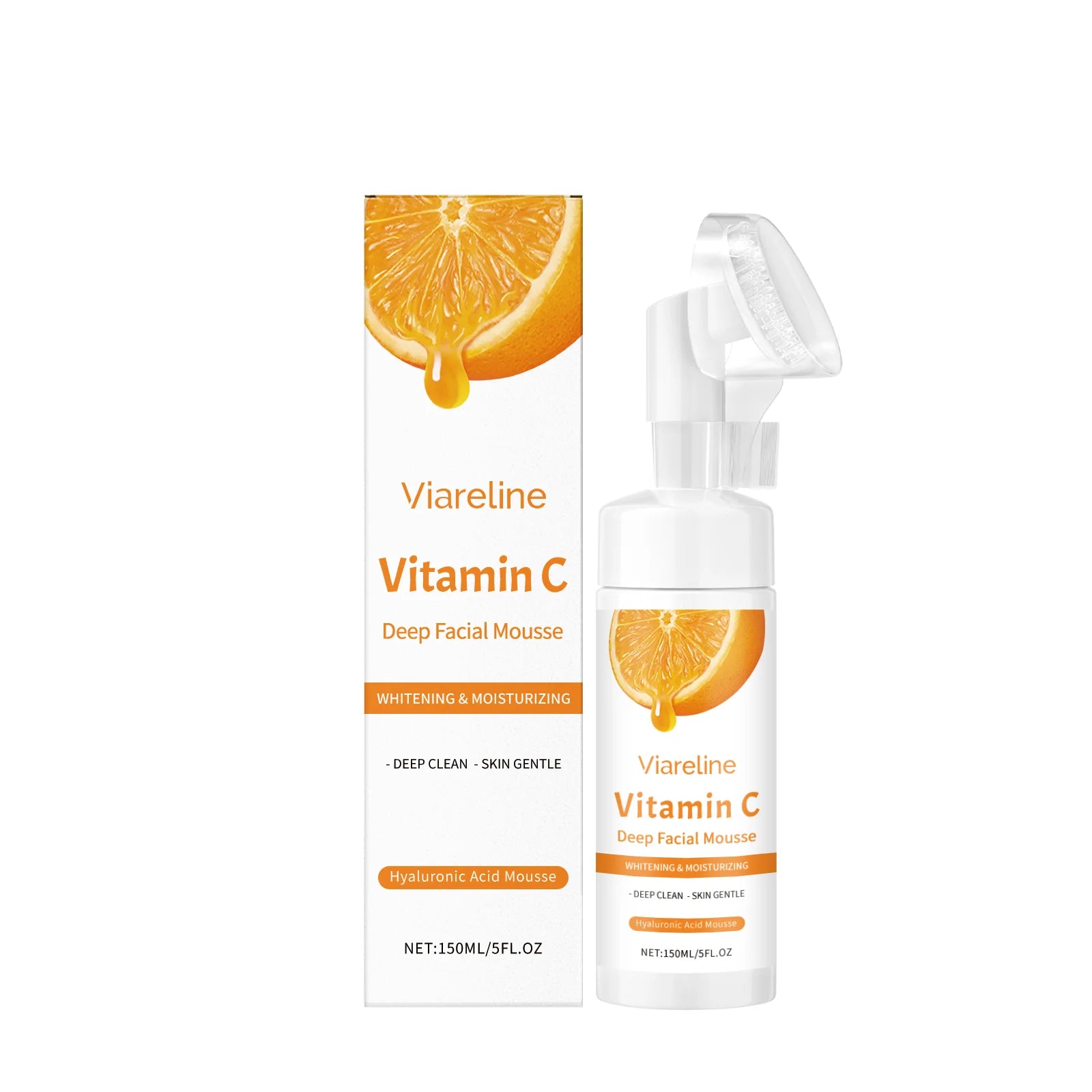 Vitamin C Brightening Facial Cleanser with Built-in Exfoliating Brush - 15