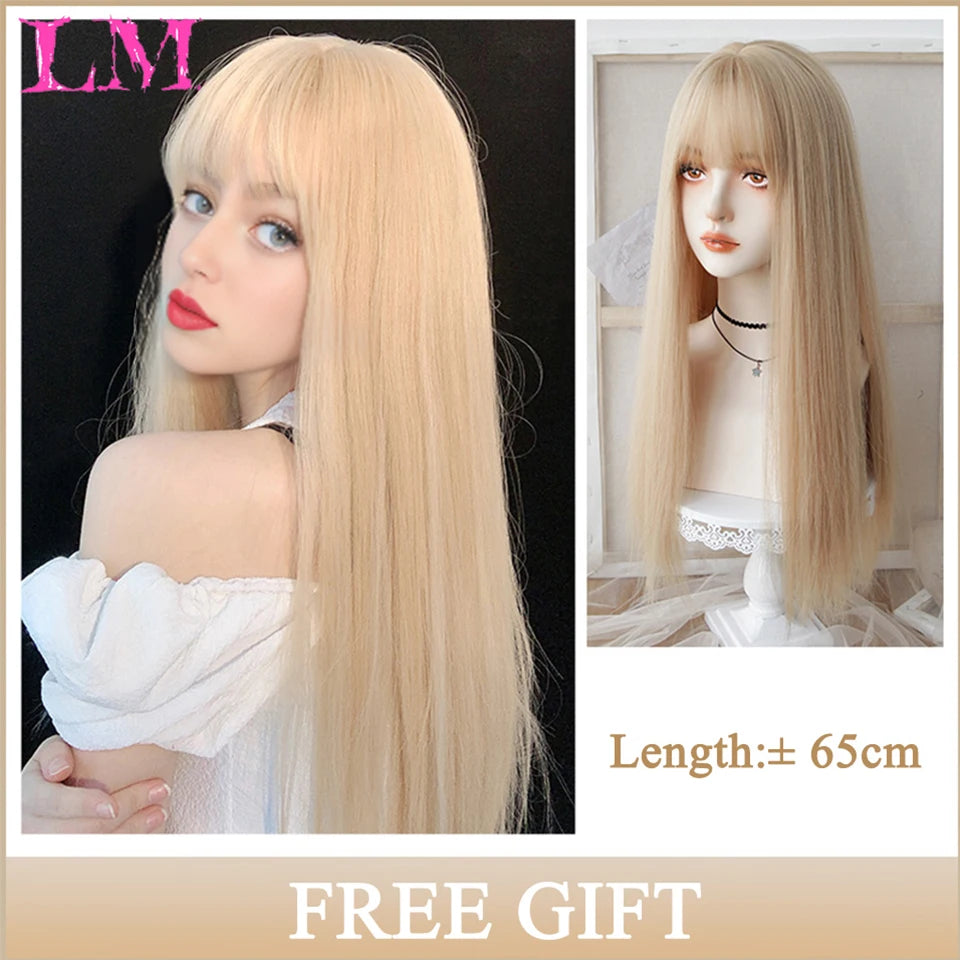 24-Inch Long Pink Cosplay Wig for Costumes