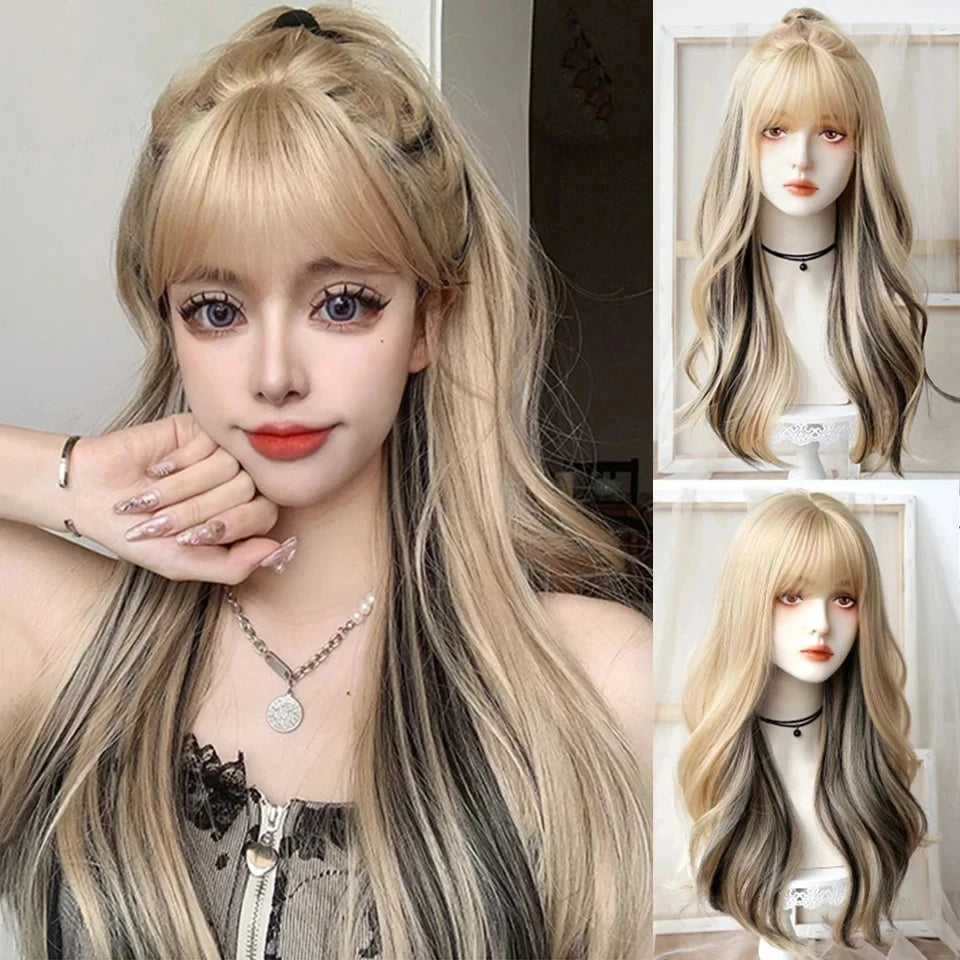 Wavy Brown Cosplay Wig with Curly Pigtails for Costume Parties