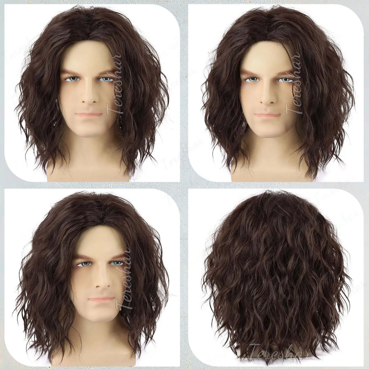 Short Curly Synthetic Hair Wig for Men Costume Party and Cosplay