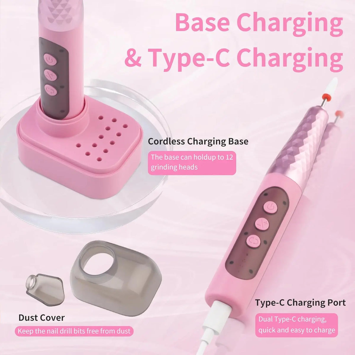 Cordless Electric Nail Drill Kit for Salon-Quality Manicures at Home