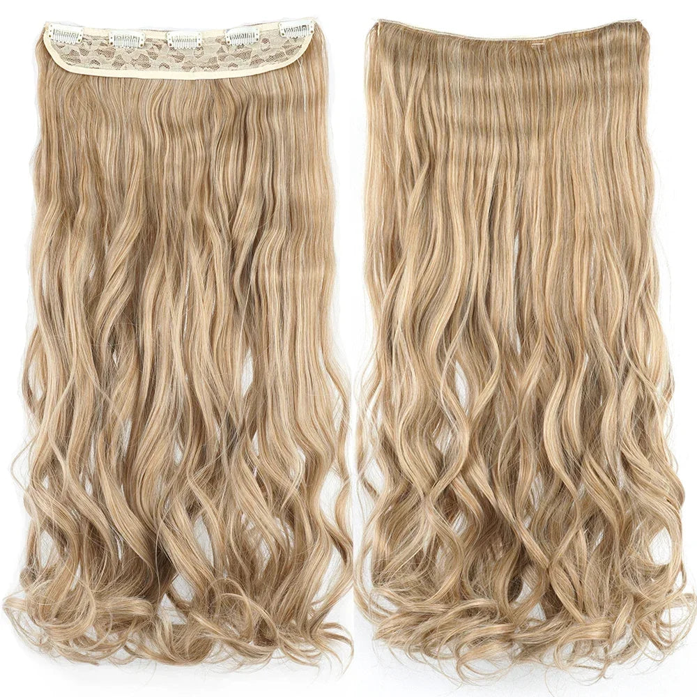 Wavy Clip-In Synthetic Hair Extensions for Instant Volume - 12