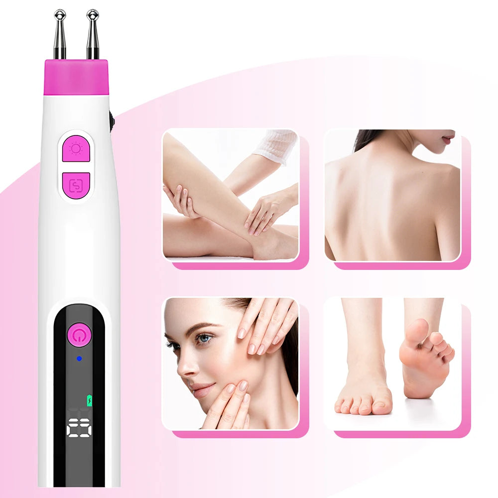 Electric Double-Head Meridian Massage Pen for Neck and Body Relaxation