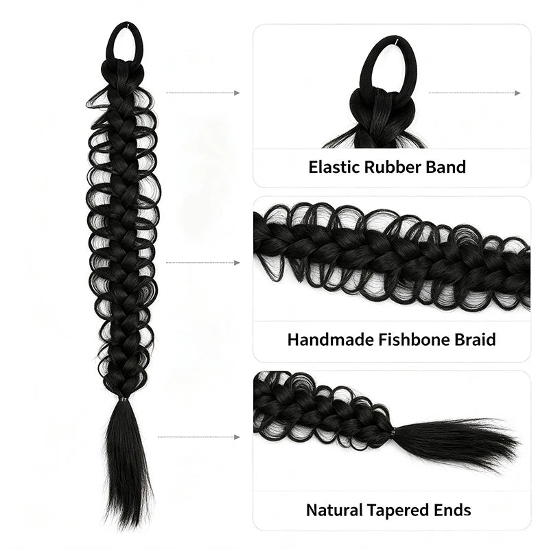 18-Inch Synthetic Fishbone Braid Ponytail Extension - 9