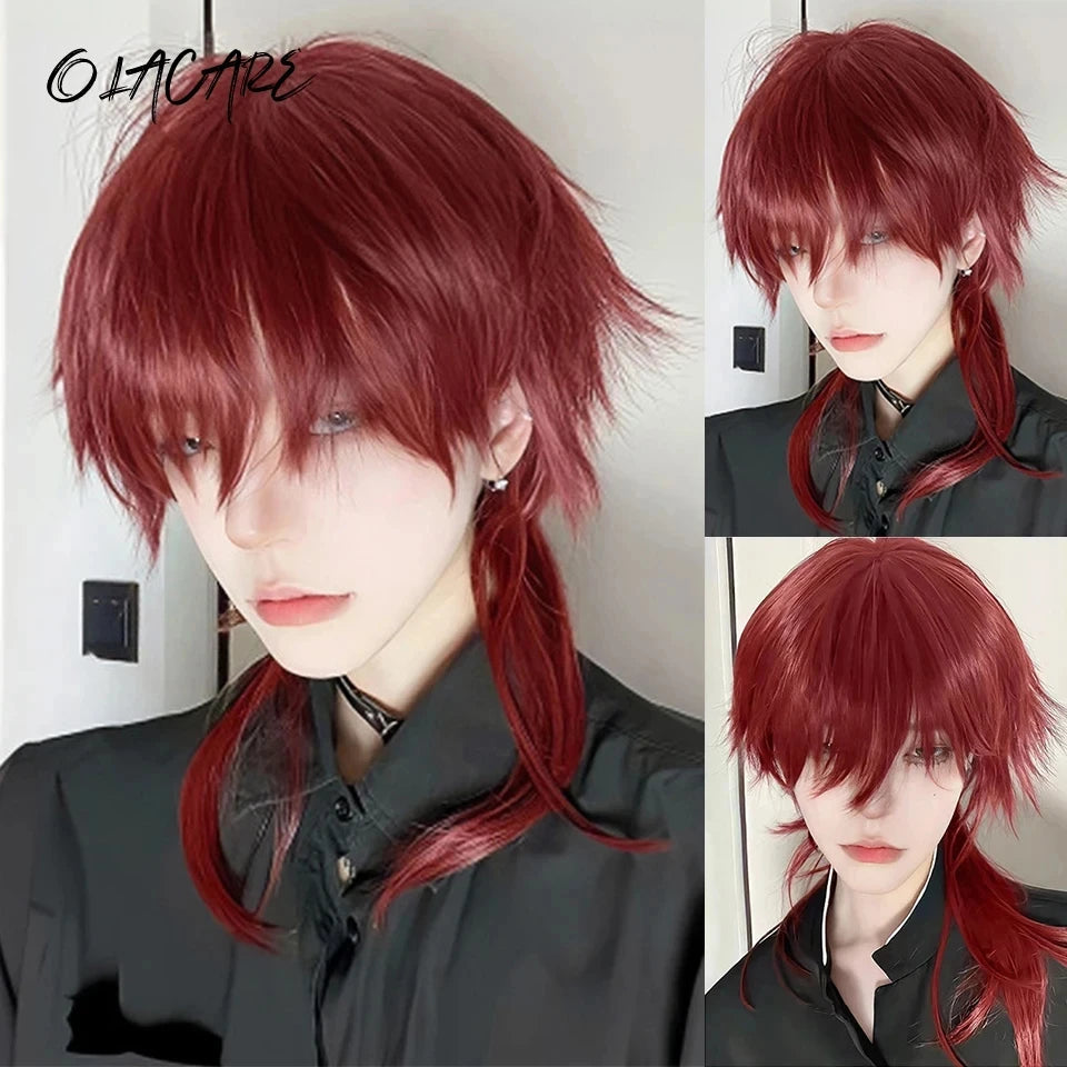 Short Mullet Anime Cosplay Wig with Bangs - 13