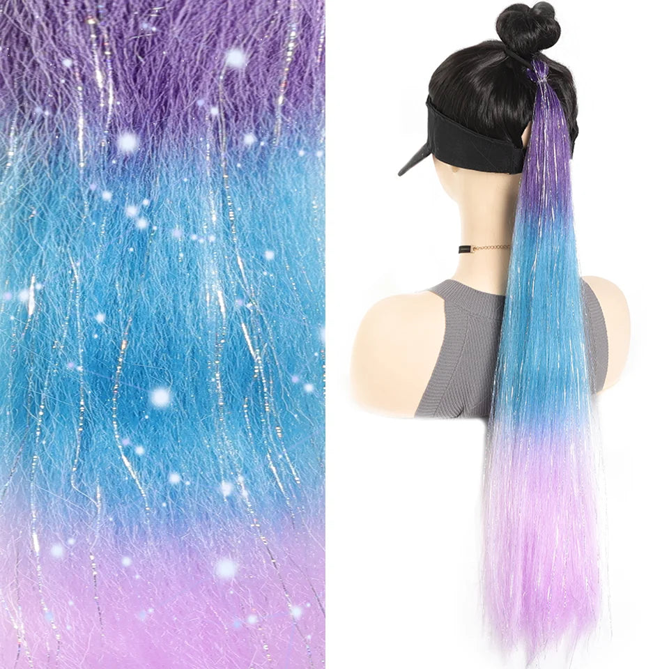26 Inch Gradient Straight Braided Ponytail Extension