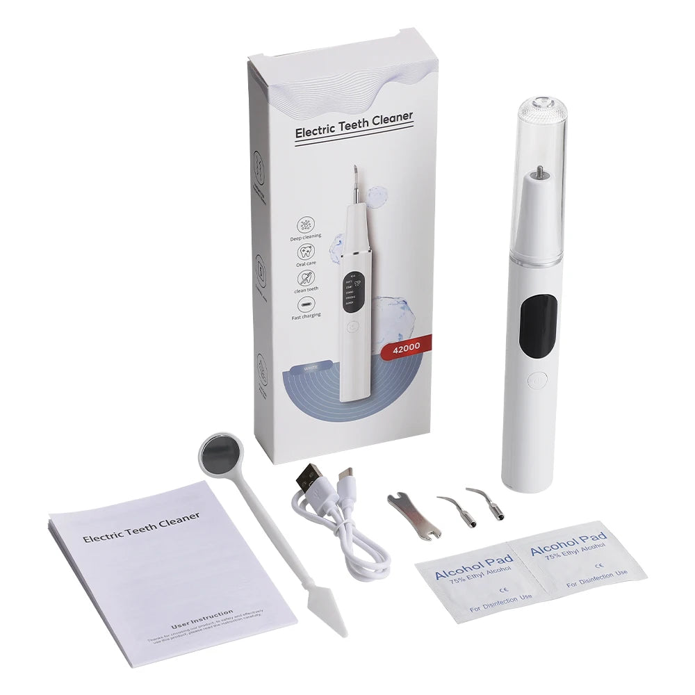 Rechargeable Ultrasonic Teeth Cleaning Kit for Plaque and Tartar Removal