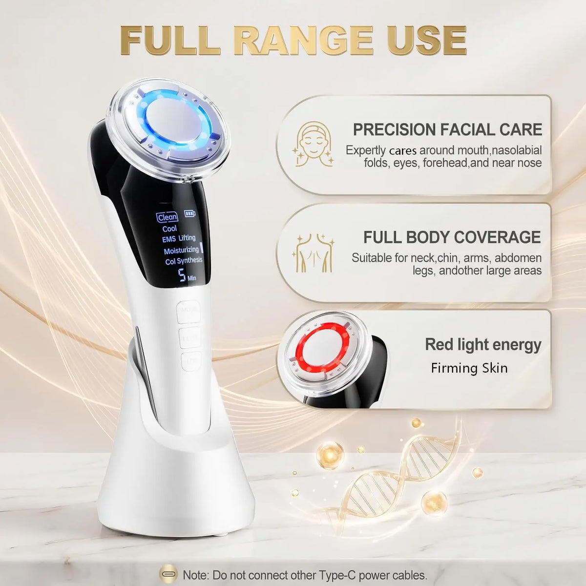 5-in-1 Micro-Current LED Facial Lifting and Skin Tightening Massager