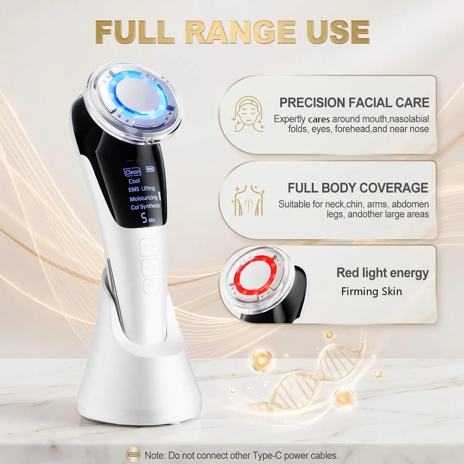 5-in-1 Micro-Current LED Facial Lifting and Skin Tightening Massager - 8