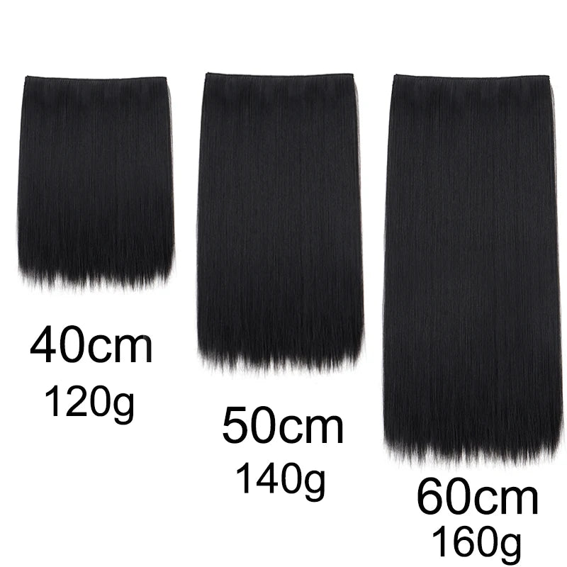 One-Piece Clip-In Long Straight Hair Extension for Women - 2