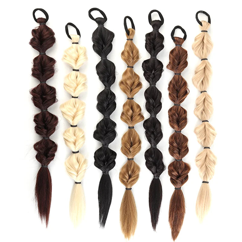 20-Inch Pre-Braided Bubble Ponytail Extension