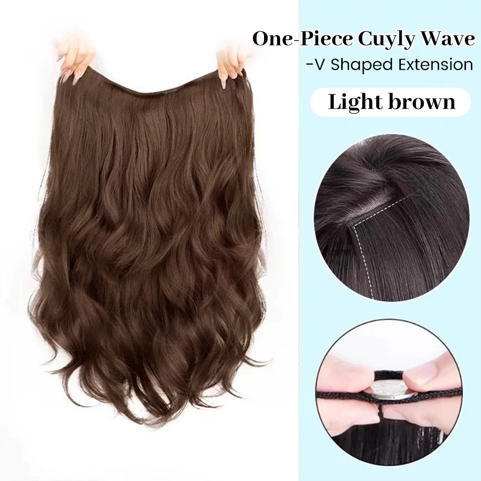 20-Inch Wavy V-Shape Clip-In Hair Extensions - 19