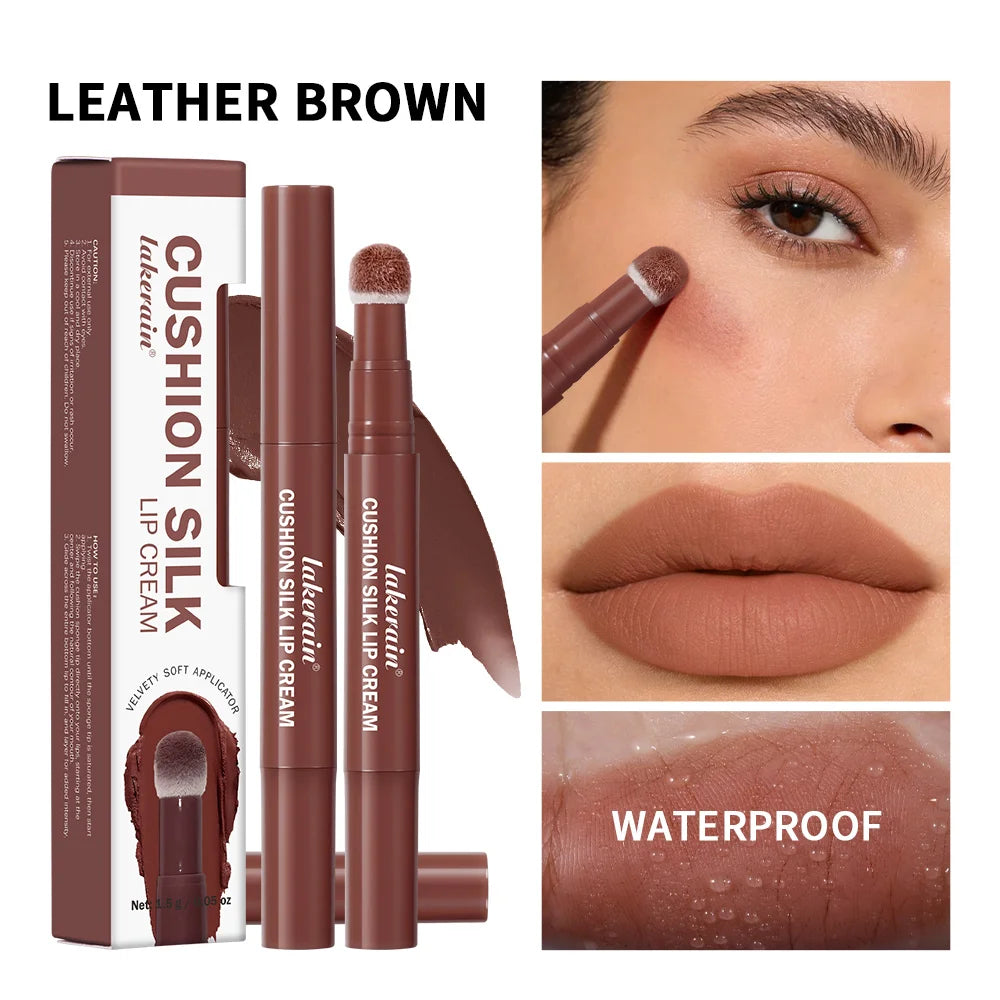 Cushion Silk Lip Cream and Blush for Long-Lasting Matte Makeup Finish - 2