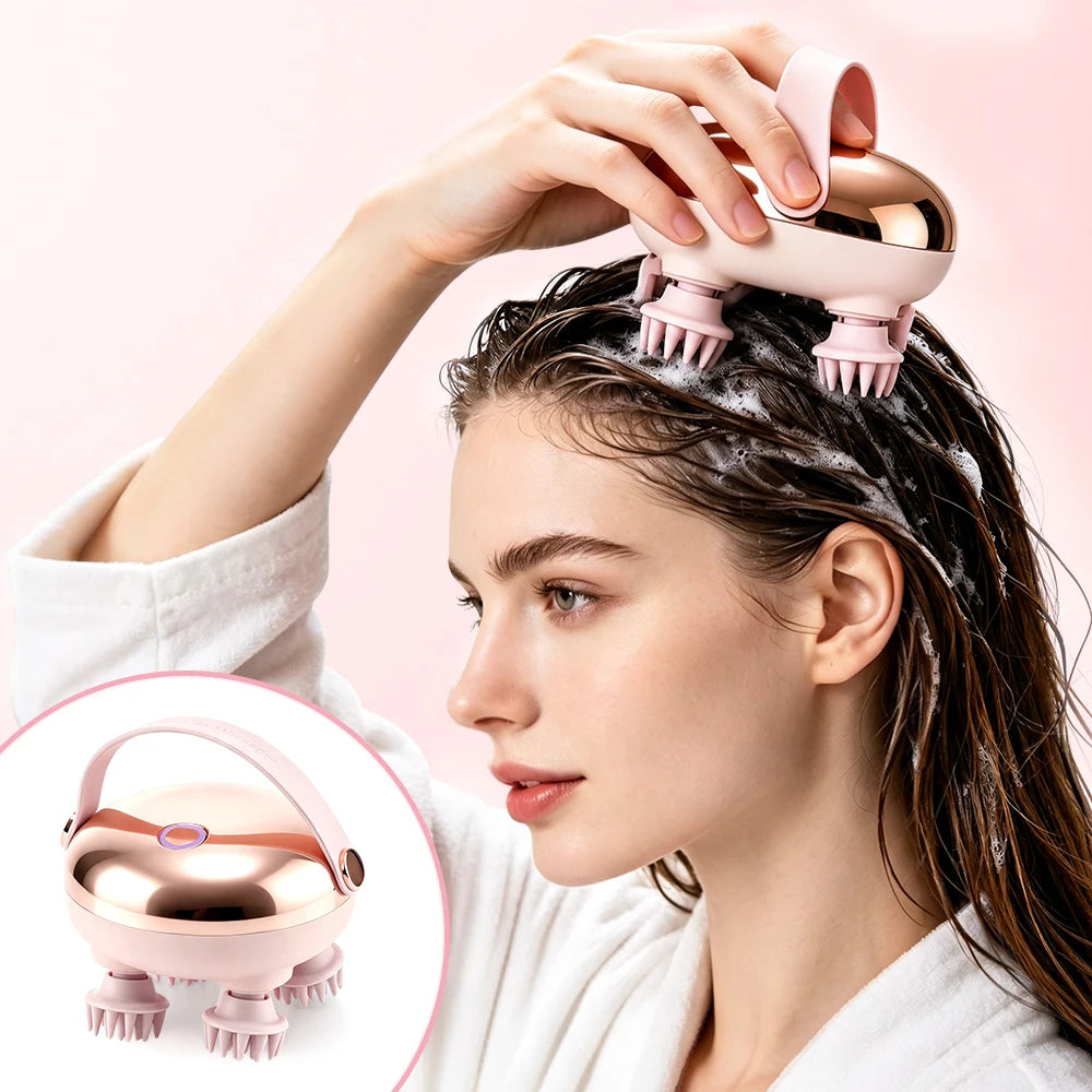Electric Waterproof Scalp Massager for Stress Relief and Hair Growth - 1