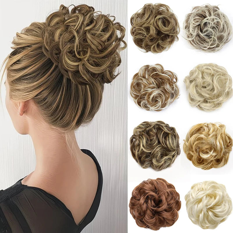 Messy Curly Hair Bun Extension for Instant Voluminous Updo Hairstyles - 1