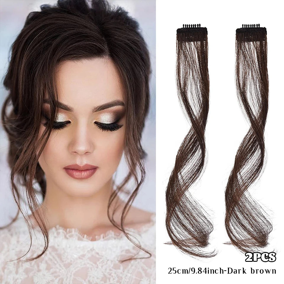 Clip-In Synthetic Hair Side Bangs for Instant Volume - 24
