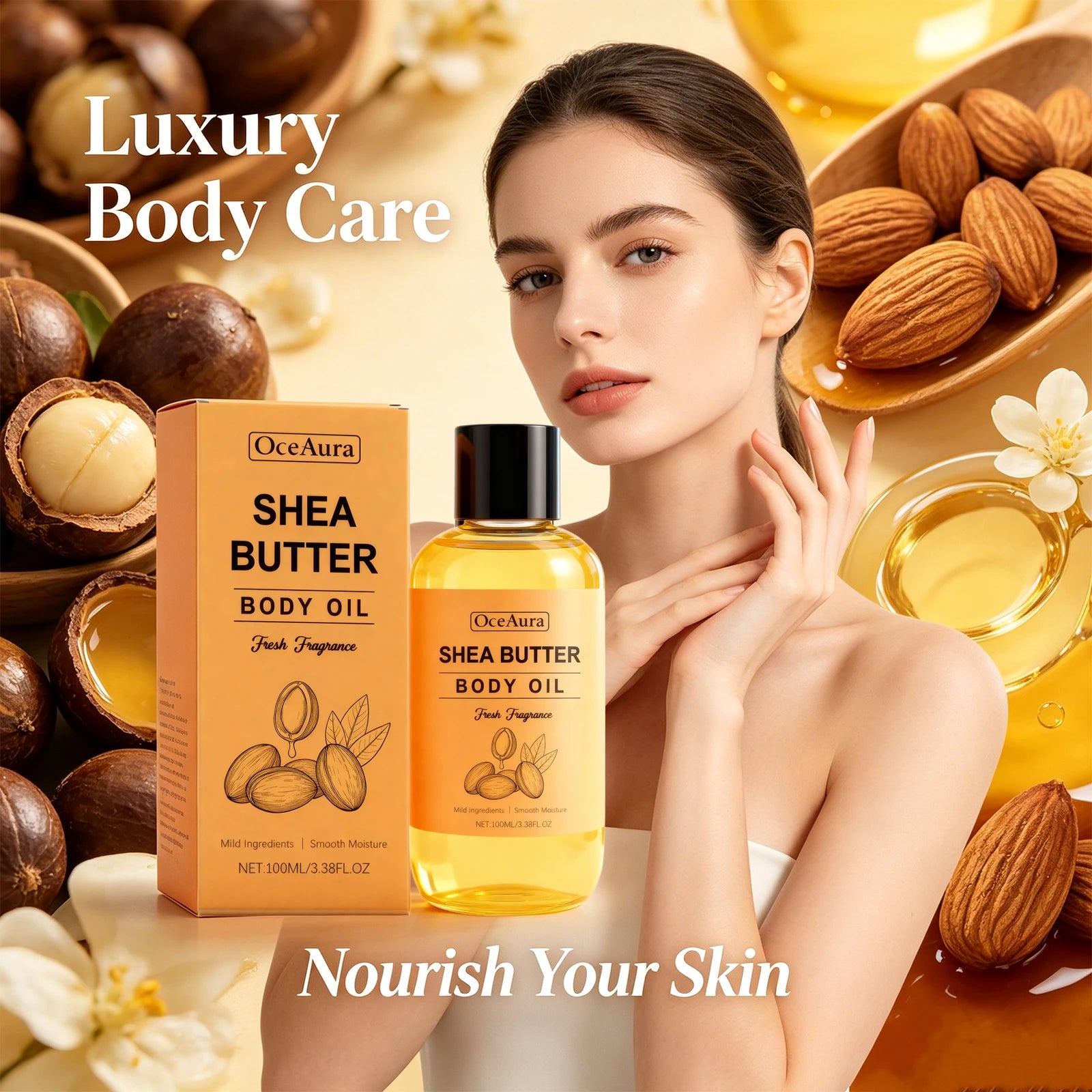 Shea Butter Nourishing Body Oil for Dry Skin Hydration - 12