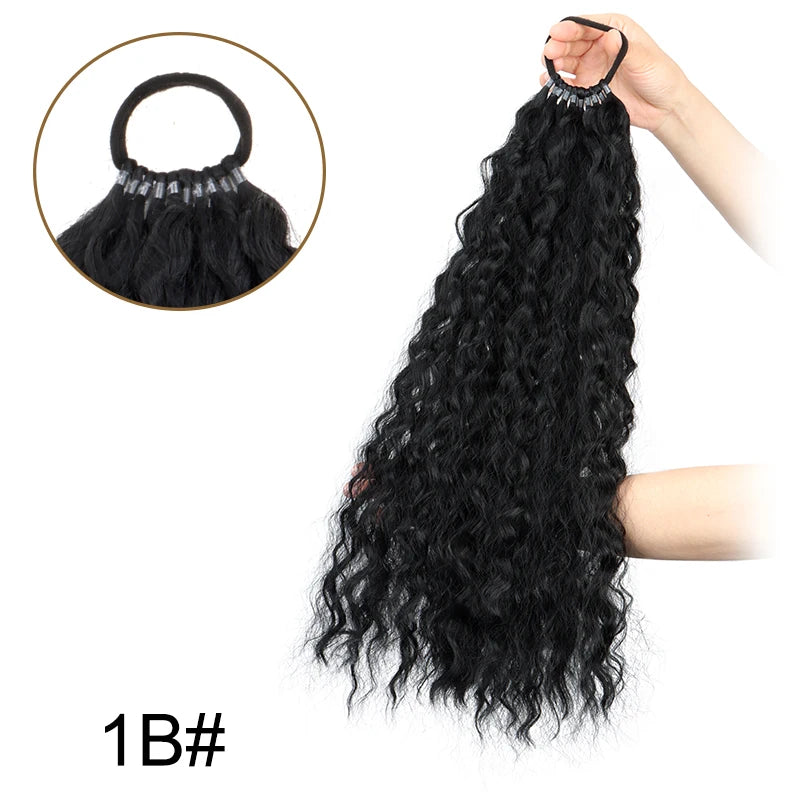 Wavy Curly Synthetic Long Ponytail Hair Extension for Daily Styling